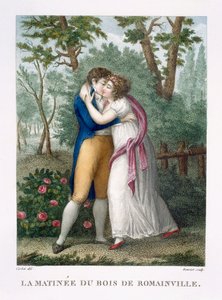 Ochtend in het Bois de Romainville, ca. 1816 door French School