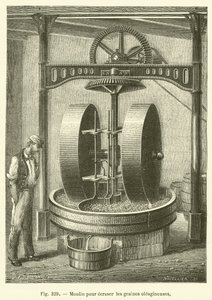 Molen voor het pletten van oliehoudende zaden