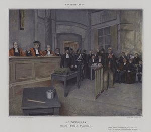 Mounet-Sully in de "Greve des Forgerons" (kleurenlitho) door French School