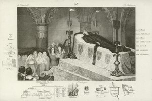 Rouw om de dood van Lodewijk XII van Frankrijk, 1515 door French School