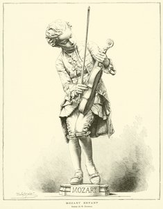 Mozart kind, standbeeld van M Barrias door French School