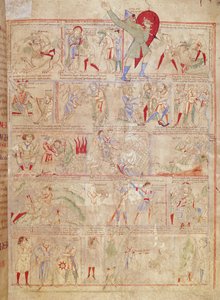 Ms.1215 t.3 fol. 13r Scènes uit het leven van David, uit de Bijbel van Etienne Harding