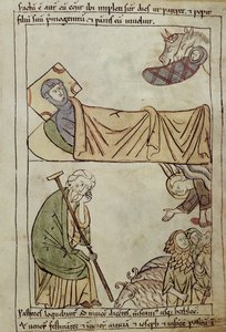 Ms 108 fol.168 De Geboorte, uit een Bijbel door French School