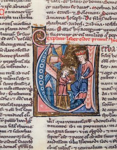 Ms 1185 De profeet Nehemia, miniatuur uit een Latijnse Bijbel