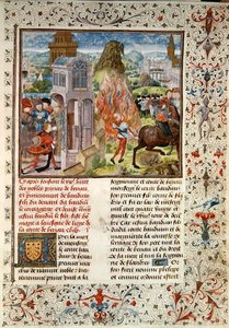 Ms 149 t.3 fol.172 De opvolging van Boudewijn VI na de dood van zijn vader, Histoire des Nobles Princes de Hainaut, door Jacques de Guise