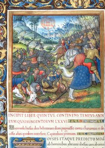Ms. 1581 f. 154 Illustratie uit Boek VIII (Van de dood van David tot de dood van Achab), Hoofdstuk 1 van de Oudheden van de Joden (Antiquitates Judaicae) door Flavius Josephus - Hoe Salomo, toen hij