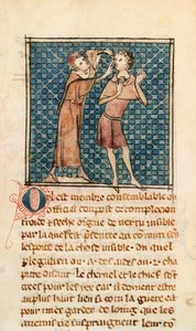Ms 2030 fol.17 Oogheelkunde, illustratie uit La Chirurgie de Maître Henri de Mondeville