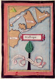 Kaart van de Specerij-eilanden uit een verslag van de Reis van Ferdinand Magellan