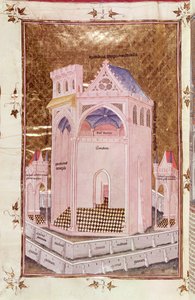 Ms 292 Tome 3 fol.214v De tempel van Jeruzalem, uit Postilles sur la Bible door Nicolas de Lyre door French School