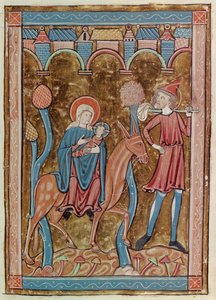 Ms 3016 fol.12 De Vlucht naar Egypte, uit Psautier a lUsage de Paris