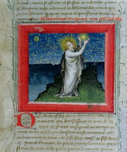 God creëert de sterren, uit de Bijbel des Grands Augustins, 1494