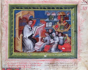 Schoolscène, uit de Bible des Grands Augustins, 1494 door French School