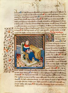 Ms 316 fol.3 Een filosoof aan zijn bureau, uit Les Dits Moraux des Philosophes door French School