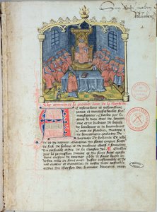 Charles de Stoute (1433-77) Hertog van Bourgondië en de Ridders van de Orde van het Gulden Vlies, uit De Geschiedenis van het Gulden Vlies door Guillaume Filastre, midden 15e eeuw