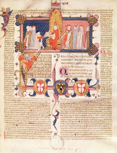 Jean Andre presenteert zijn werk aan paus Clemens V (ca. 1260-1314) door French School