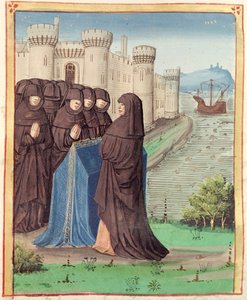De begrafenis van Dido, uit De Aeneis van Vergilius met een commentaar van Servius, 1469 door French School