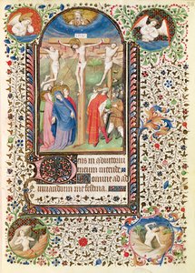 Ms 547 fol.26 Kruisiging, uit een Getijdenboek gebruikt door een vrouw uit Poitiers door French School
