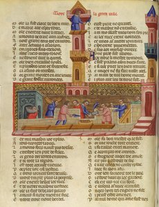 Ms 782 De Bouw van Troje, illustratie uit Le Roman de Troie door Benoit de St. Marc door French School