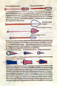 Ms 89 Ter fol.122v Chirurgische instrumenten uit een verhandeling door Abul Qasim Kalaf ibn al-Abbas al Zahrawi (Albucasis) door French School