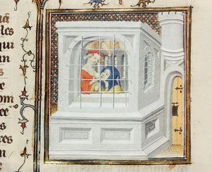 Romeinse liefdadigheid: Cimon en Pero, uit De Claris Mulieribus, door Giovanni Boccaccio (1313-75) door French School