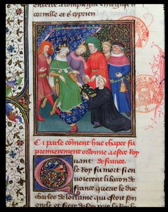 Ms Fr 2029 fol.30v. Hugues I Capet (941-996), de Koning met een Hoed