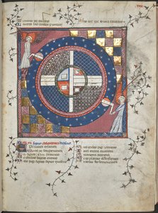 Twee engelen die het universum draaien, illustratie uit 
