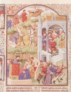 Scènes uit het leven van Sint Jacobus de Meerdere (gest.44) uit het Brevier van de Hertog van Bedford, ca.1424-35 door French School