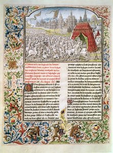 Slag bij Nicopolis in 1396, facsimile van het Breslau-manuscript, uit Froissarts Kroniek, 1472 door French School