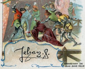 Moord op Jan zonder Vrees door een aanhanger van de Engelse dolfijn, de toekomstige Karel VII