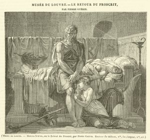 Louvre Museum, Marcus Sextus, of de Terugkeer van de Verbannen (gravure) door French School