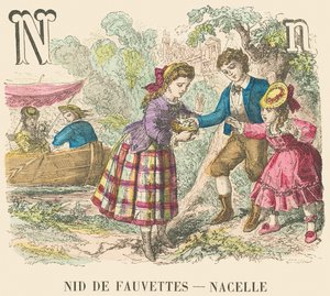 Nest van fauvettes - Draagmand door French School