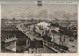 Nantes - Loire-Atlantique - gravure in La France illustree: geographie, histoire, administratie statistique door V.A. Malt-Brown, 1884 door French School