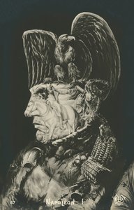 Napoleon Bonaparte, Frans keizer en militair leider (litho) door French School