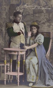 Napoleon en Josephine (kleurenlitho) door French School