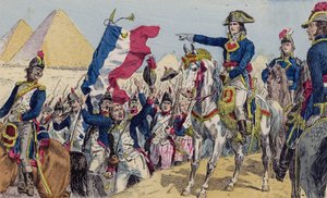 Napoleon bij de Slag om de Piramiden, Egypte