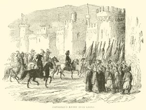 Napoleons intocht in Caïro door French School