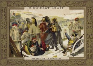 Napoleons Grande Armee steekt de rivier Berezina over tijdens de terugtocht uit Rusland, 1812 door French School