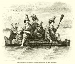 Zeilen op de balsas (gravure)