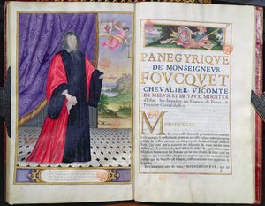 Nicolas Fouquet (1615-80) illustratie uit Les Panegyriques des Hommes Illustres de Notre Siecle door Puget de la Serre, 1655 door French School