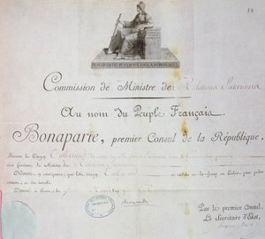 Benoeming van Charles Maurice de Talleyrand-Perigord tot minister van Buitenlandse Zaken, ca. 1797