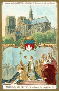Notre Dame de Paris en de kroning van Napoleon I als keizer van Frankrijk door French School