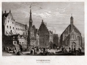 Neurenberg (gravure, ca. 1830) door French School