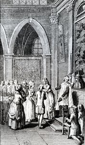 Gehoorzaamheid, illustratie uit La Vie de Mon Pere door Restif de la Bretonne door French School