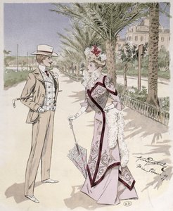 Op de Promenade des Anglais, Nice, februari 1899 door French School