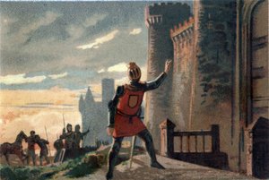 Honderdjarige Oorlog: na de nederlaag van de Slag bij Crecy klopt de koning van Frankrijk Filips VI van Valois (1294-1350) op de deur van het kasteel van Broye en zegt 