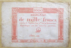 Duizend frank bankbiljet, 1795 door French School