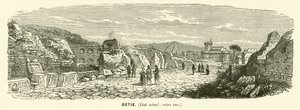 Ostia, haven van het oude Rome, Italië (gravure) door French School