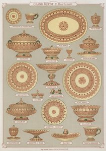 Pagina uit de catalogus van het Grand Depot de Porcelaines, Faiences et Verreries