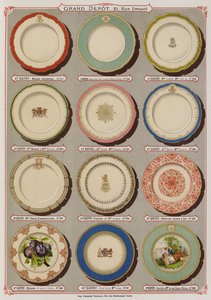 Pagina uit de catalogus van het Grand Depot de Porcelaines, Faiences et Verreries door French School