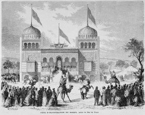 Parc du Montsouris: het Palais du Bey in Tunis op de Wereldtentoonstelling van 1867.